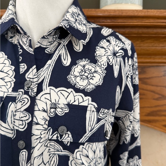 LOFT Floral Midi Pocket Shirtdress with Pockets Size XSmall NWOT - Picture 7 of 16